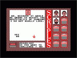 In game image of Question Of Scruples, A on the Amstrad CPC.