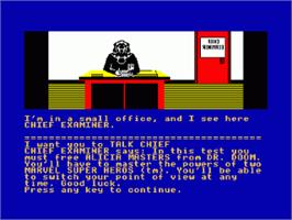 In game image of Questprobe Featuring The Human Torch And The Thing on the Amstrad CPC.