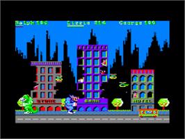 In game image of Rampage on the Amstrad CPC.
