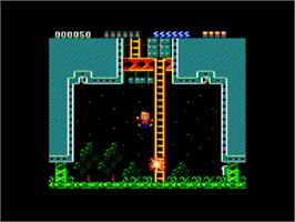 In game image of Rick Dangerous 2 on the Amstrad CPC.