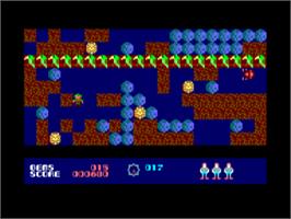 In game image of Rockford: The Arcade Game on the Amstrad CPC.