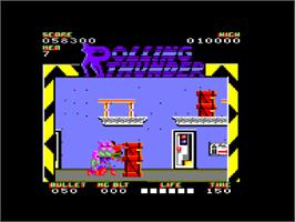 In game image of Rolling Thunder on the Amstrad CPC.