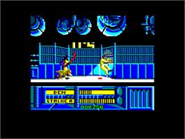 In game image of Running Man on the Amstrad CPC.
