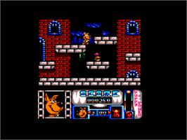 In game image of Scooby-Doo and Scrappy-Doo on the Amstrad CPC.