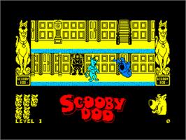 In game image of Scooby Doo on the Amstrad CPC.
