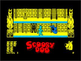In game image of Scooby Doo on the Amstrad CPC.