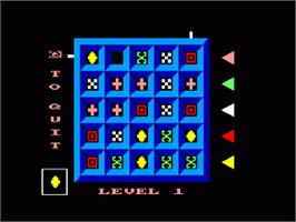 In game image of Scramble on the Amstrad CPC.