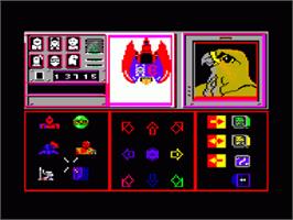 In game image of Shadowfire on the Amstrad CPC.
