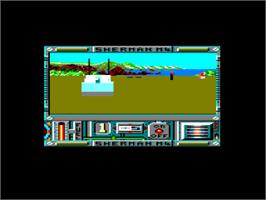 In game image of Sherman M4 on the Amstrad CPC.