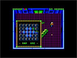 In game image of Smash T.V. on the Amstrad CPC.