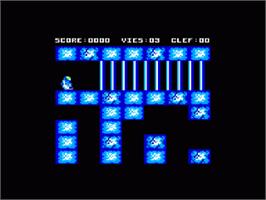 In game image of Space Mazes on the Amstrad CPC.