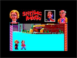In game image of Spitting Image - The Computer Game on the Amstrad CPC.
