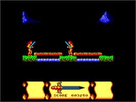In game image of Storm Warrior on the Amstrad CPC.