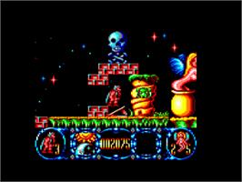 In game image of Stormlord on the Amstrad CPC.