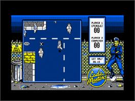 In game image of Street Gang Football on the Amstrad CPC.