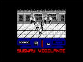 In game image of Subway Vigilante on the Amstrad CPC.
