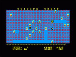In game image of Suicide Squad on the Amstrad CPC.