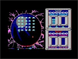 In game image of Super Space Invaders on the Amstrad CPC.
