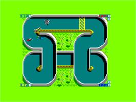 In game image of Super Sprint on the Amstrad CPC.