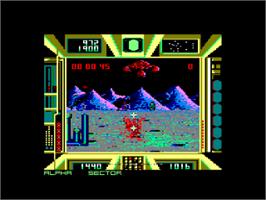 In game image of Terrorpods on the Amstrad CPC.