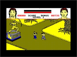 In game image of Thai Boxing on the Amstrad CPC.