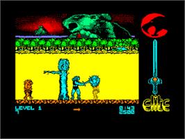 In game image of Thundercats on the Amstrad CPC.