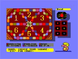 In game image of Trivial Pursuit on the Amstrad CPC.
