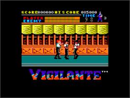 In game image of Vigilante on the Amstrad CPC.