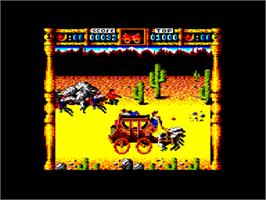 In game image of Wells & Fargo on the Amstrad CPC.