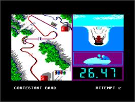 In game image of Winter Games on the Amstrad CPC.
