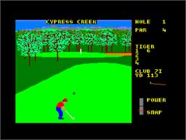 In game image of World Class Leader Board on the Amstrad CPC.