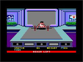 In game image of World Games on the Amstrad CPC.