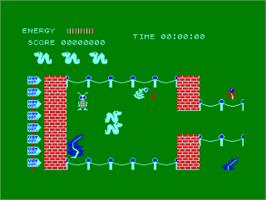 In game image of Wriggler on the Amstrad CPC.