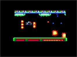 In game image of X-Out on the Amstrad CPC.