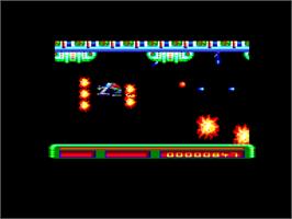 In game image of X-Out on the Amstrad CPC.