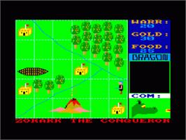 In game image of Zorakk The Conqueror on the Amstrad CPC.