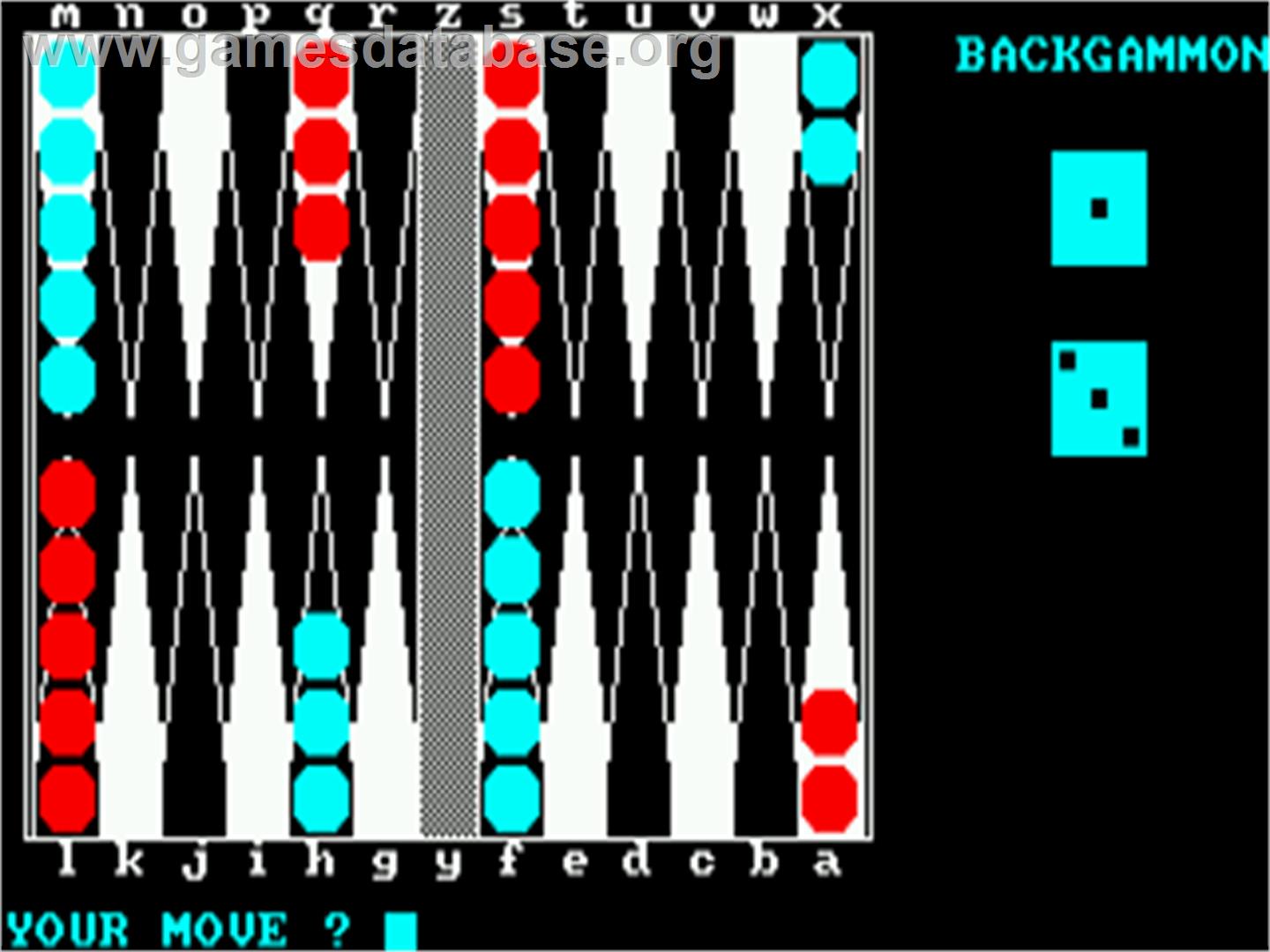 Backgammon - Amstrad CPC - Artwork - In Game