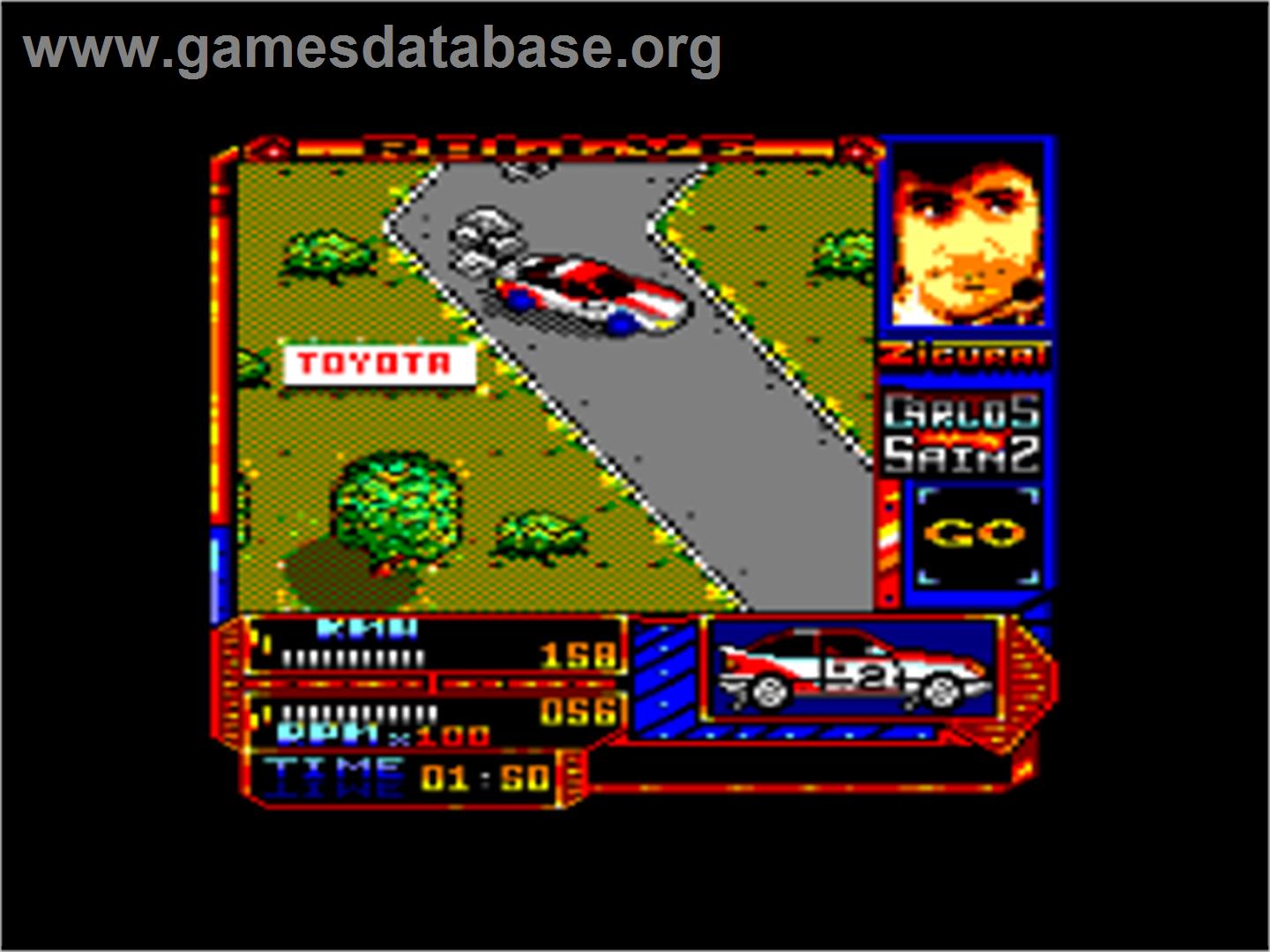 Carlos Sainz - Campeonato del Mundo de Rallies - Amstrad CPC - Artwork - In Game
