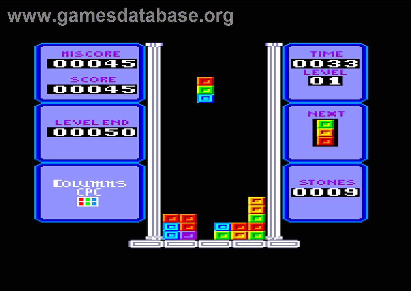 Columns - Amstrad CPC - Artwork - In Game