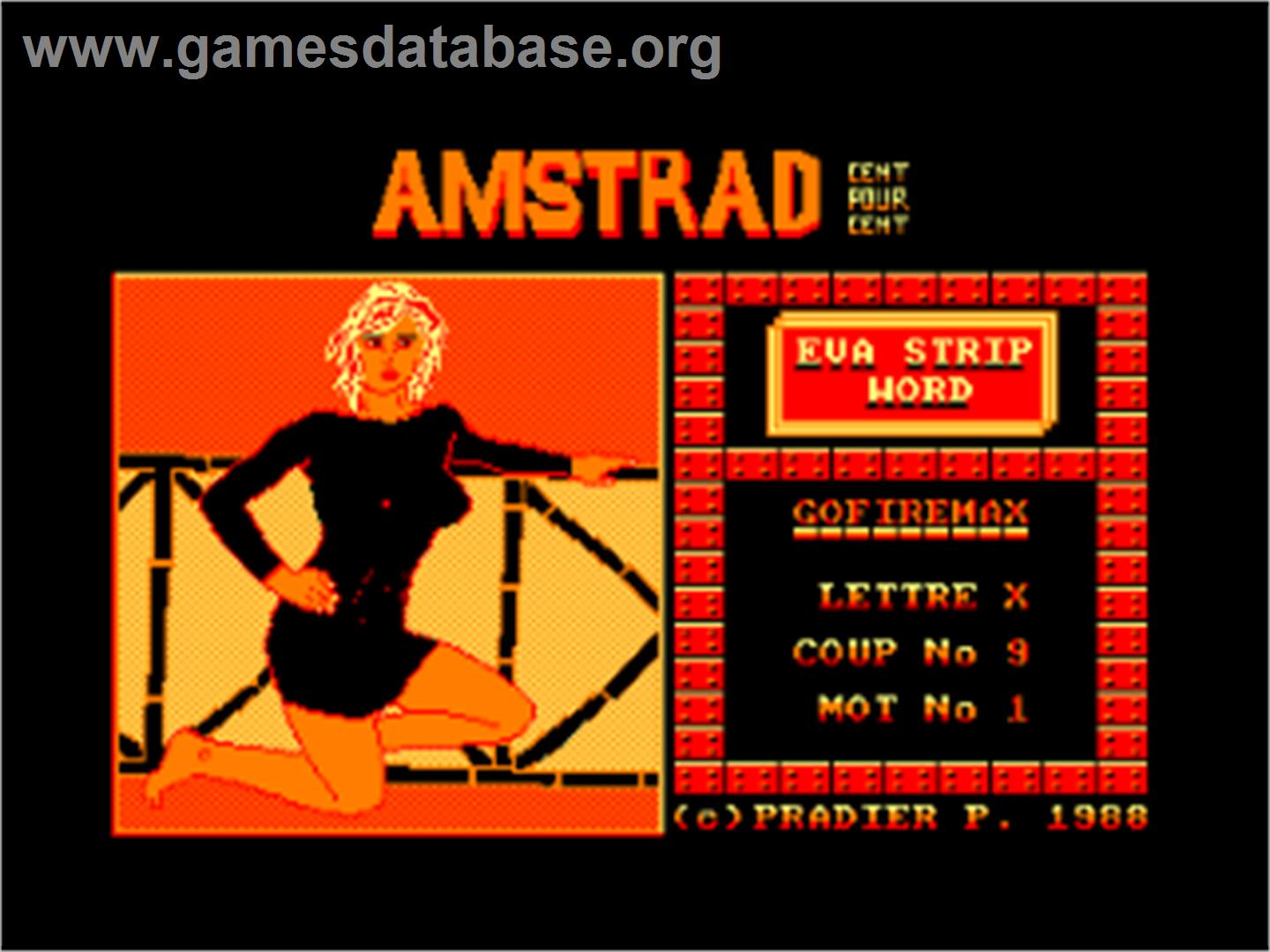 Eva Strip Word - Amstrad CPC - Artwork - In Game