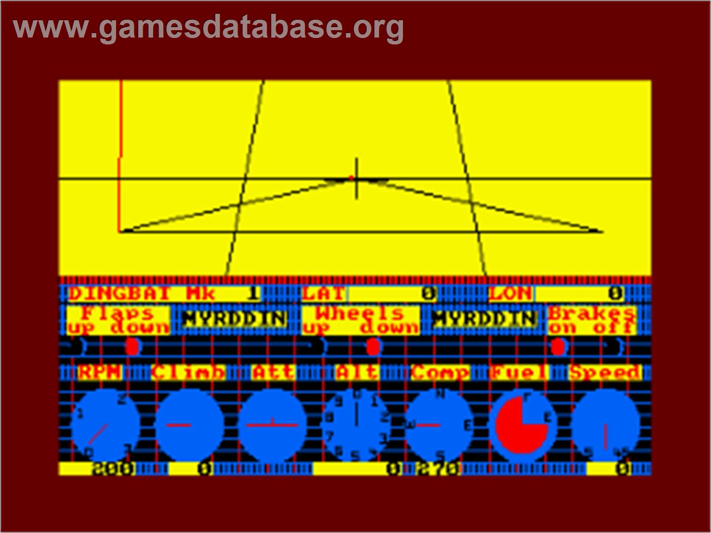 Flight Simulation - Amstrad CPC - Artwork - In Game