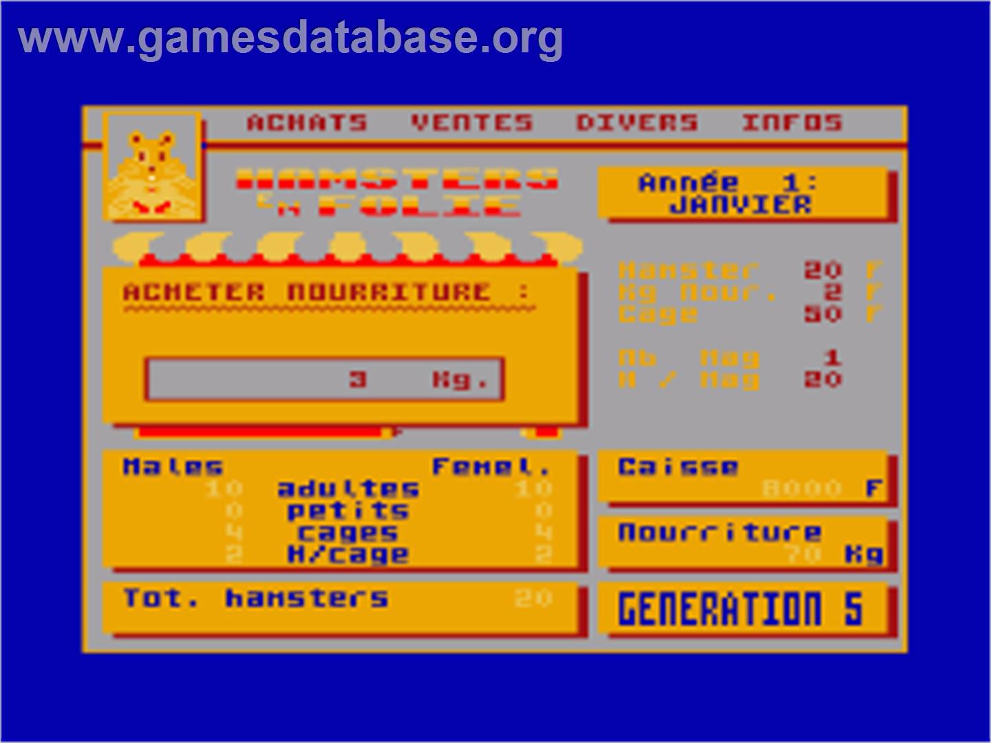 Hamsters En Folie - Amstrad CPC - Artwork - In Game