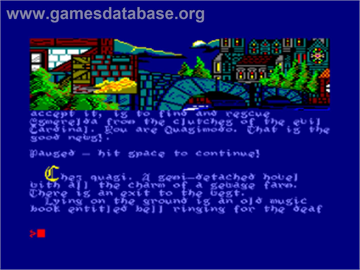 Hunchback the Adventure - Amstrad CPC - Artwork - In Game