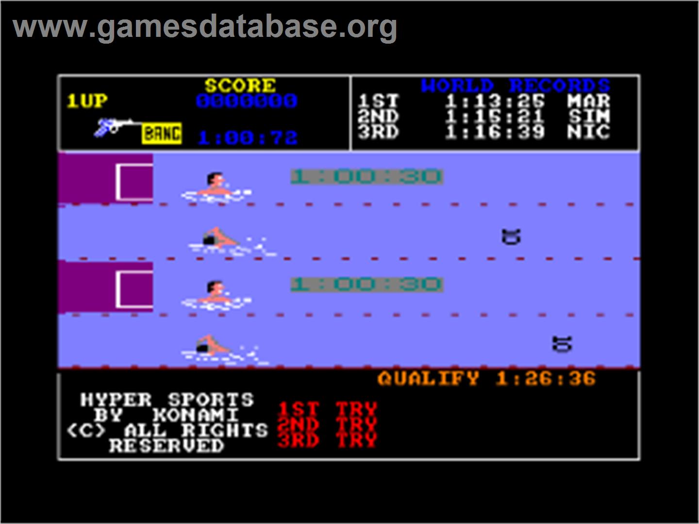 Hyper Sports - Amstrad CPC - Artwork - In Game