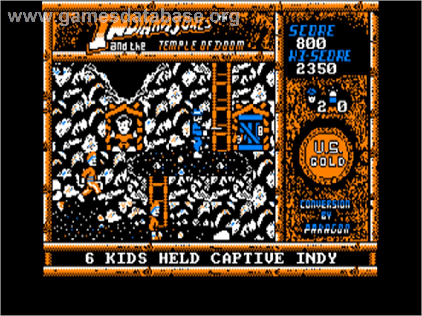 Indiana Jones And The Temple Of Doom - Amstrad CPC - Artwork - In Game