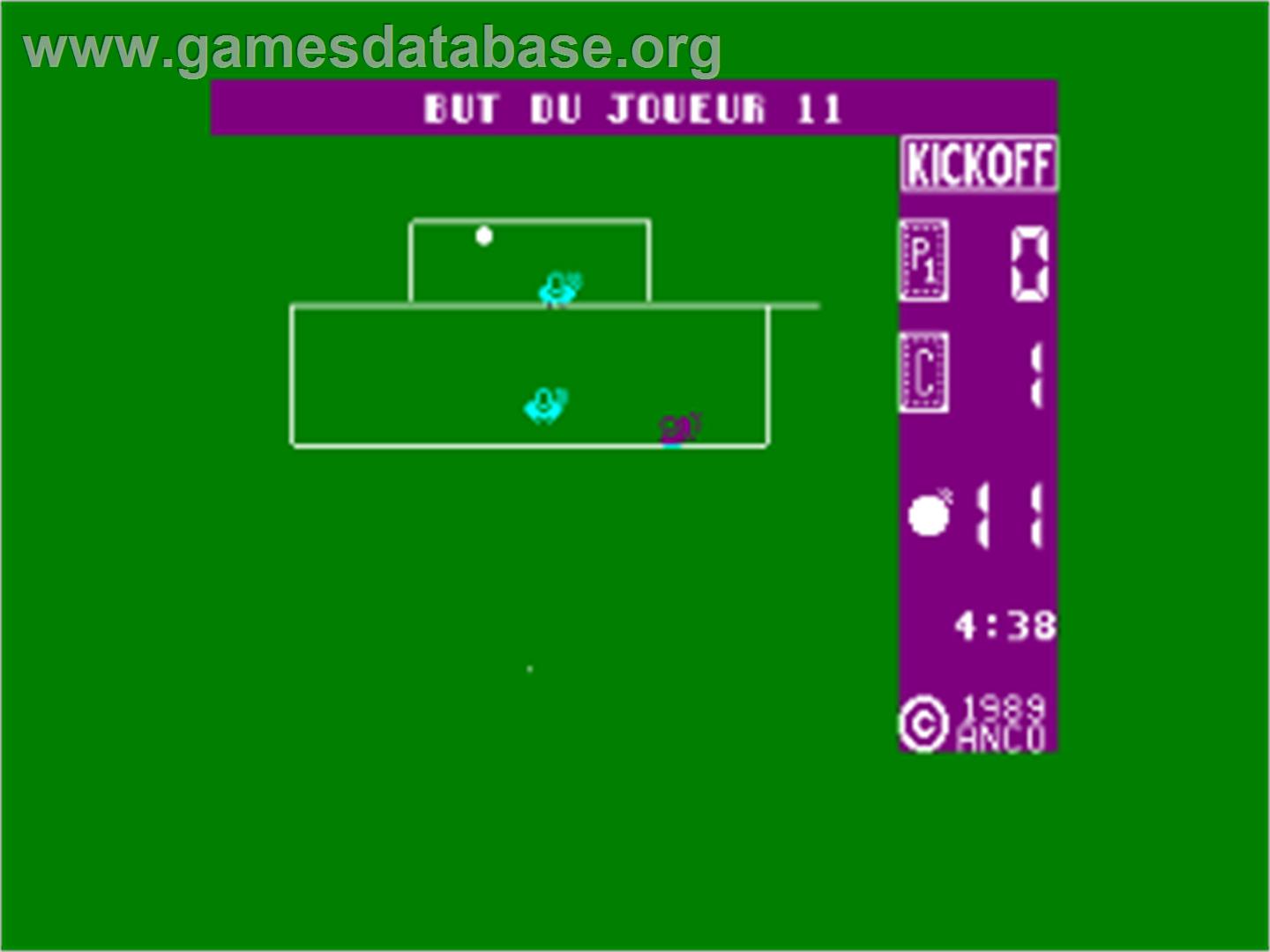 Kick Off - Amstrad CPC - Artwork - In Game