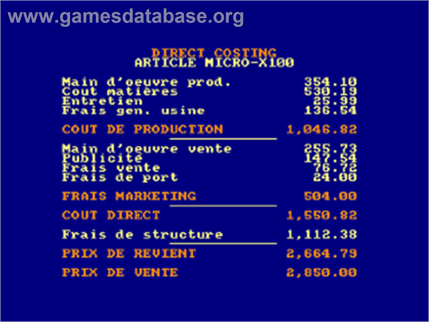 Manager - Amstrad CPC - Artwork - In Game