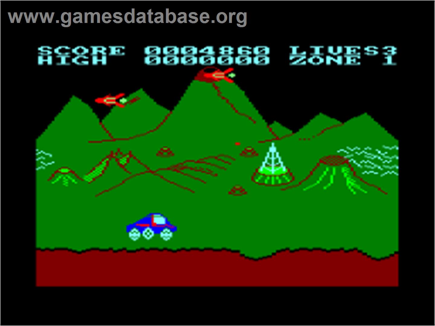 Moon Buggy - Amstrad CPC - Artwork - In Game