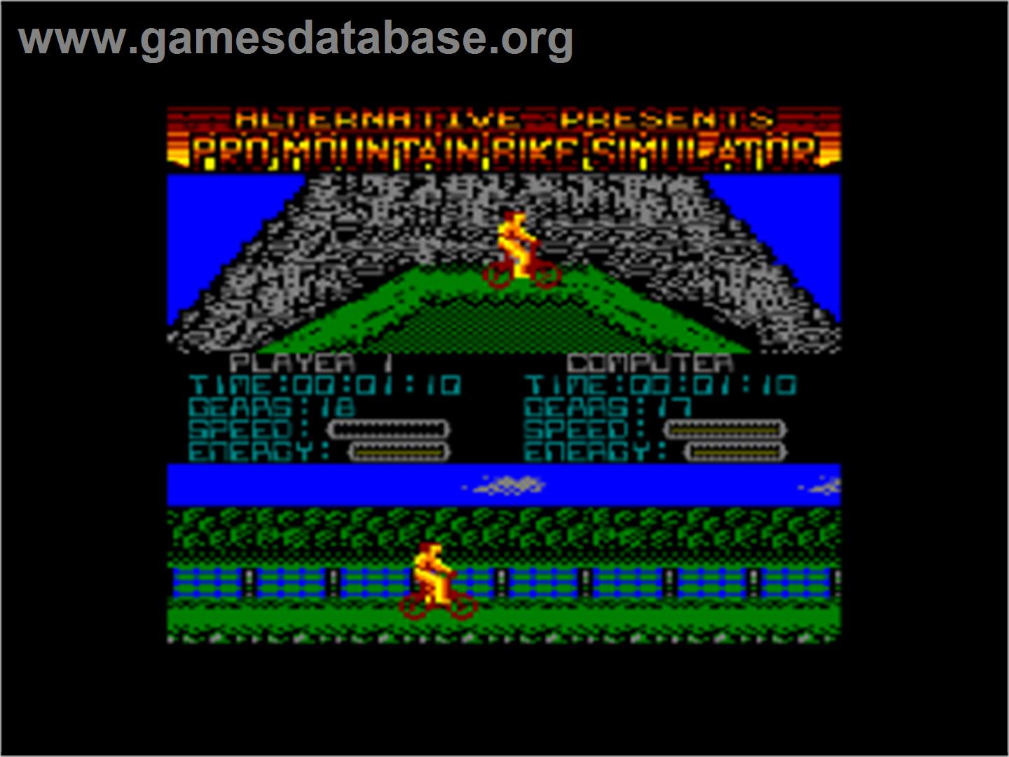 Pro Mountain Bike Simulator - Amstrad CPC - Artwork - In Game