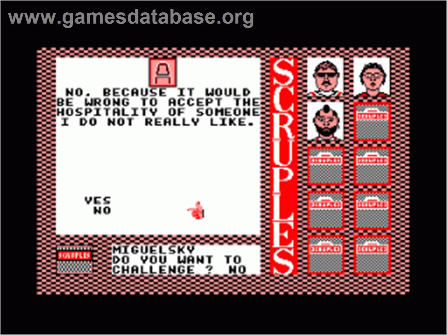 Question Of Scruples, A - Amstrad CPC - Artwork - In Game